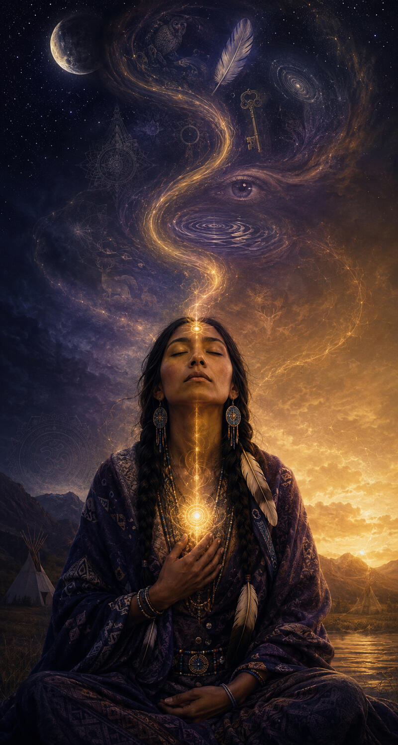 WOMAN ALIGNS HER ENTIRE SELF WITH THE